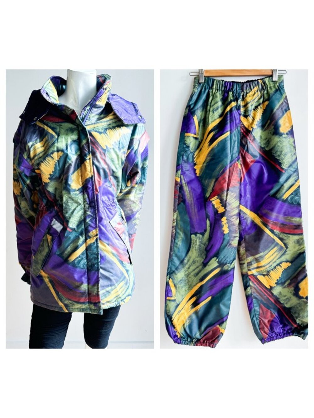 Vintage Lundstrom 80s 90s 2 Piece Snowsuit S
